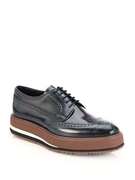 prada black brougue creeper